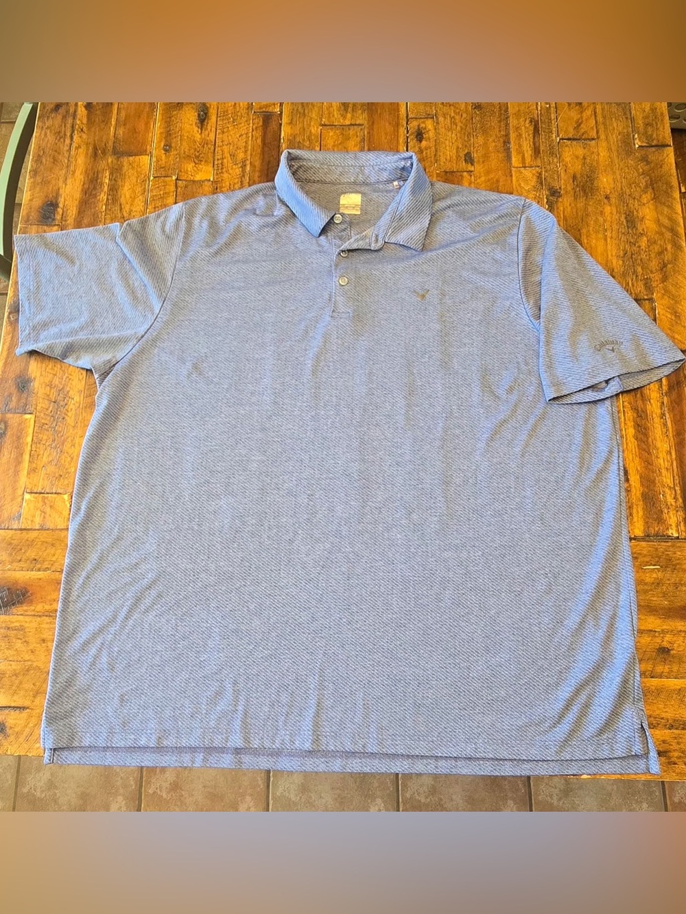 Callaway Golf Polo Shirt Men's 4XLT Blue Textured Opti-Dri Short Sleeve Big Tall